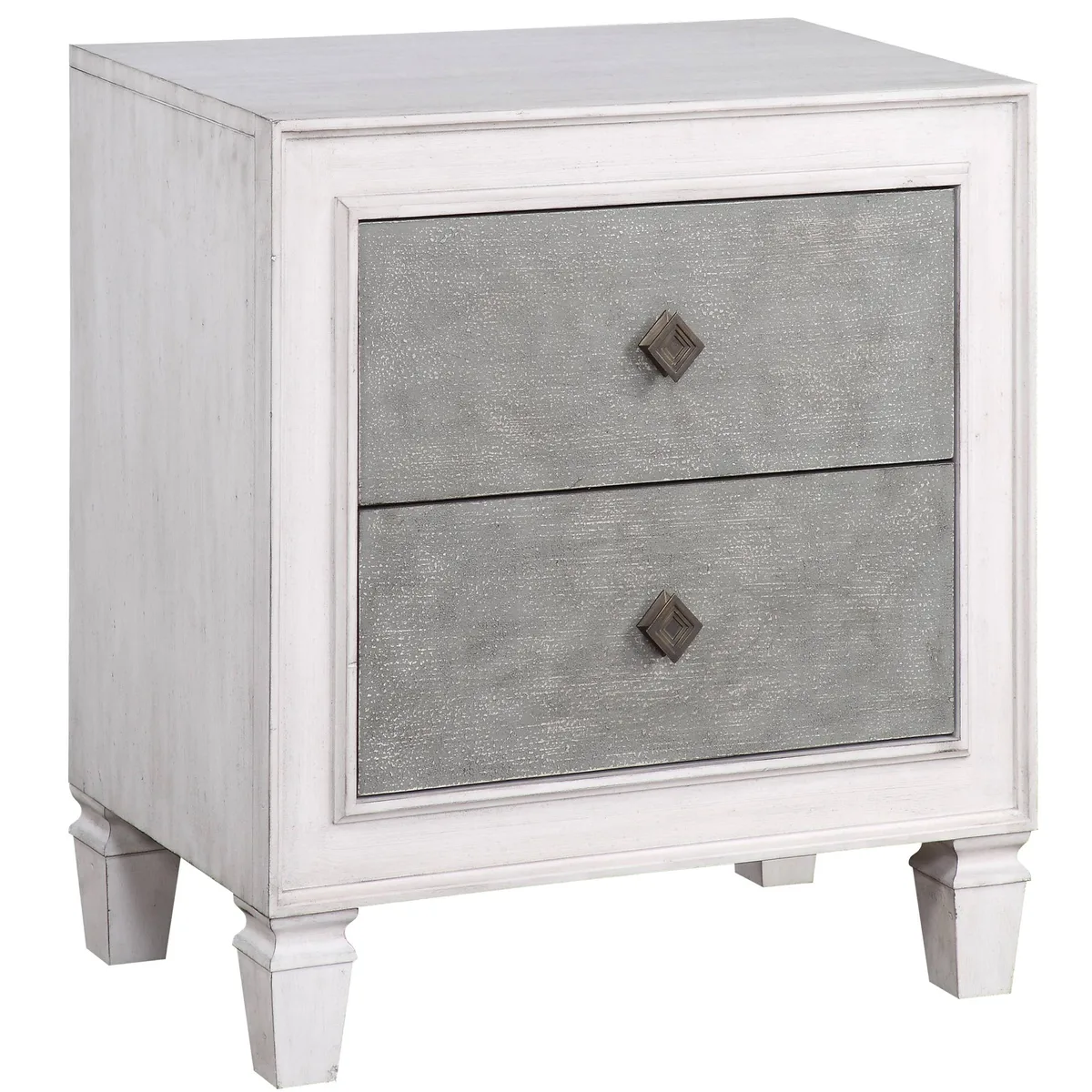 tuphen tuphen Rustic Grey Weathered White 2-drawer Nightstand 28.5x28.5x17.5 — product photo