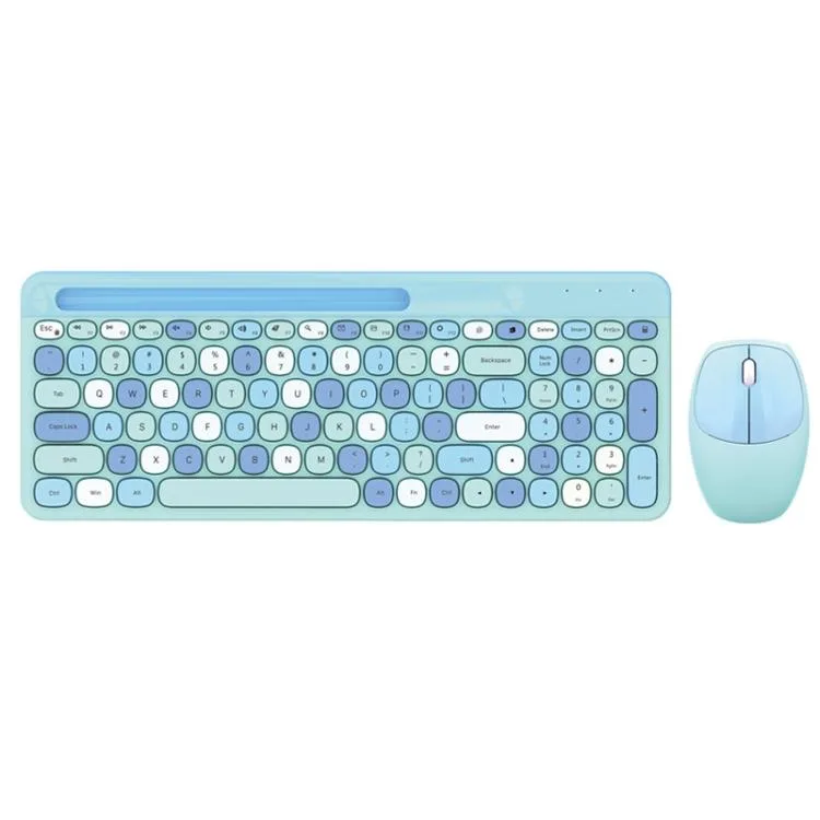 allentian allentian 888 2.4G Wireless Keyboard Mouse Set with Phone Slot Blue Black — product photo