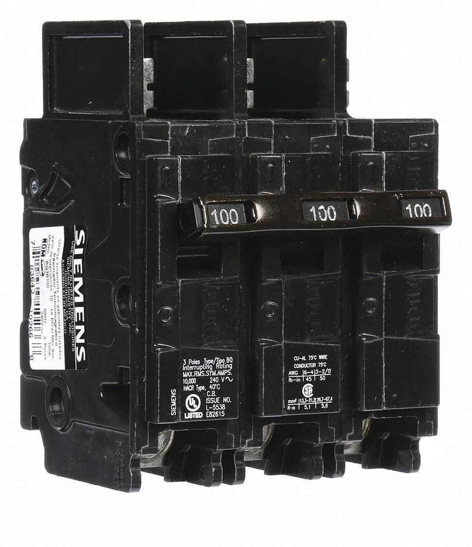 SIEMENS SIEMENS BQ3B100 Miniature Circuit Breaker 100A 3 Pole 240V AC — product photo