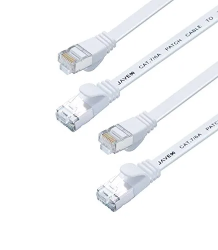 JAVEX JAVEX Cat7 S/STP Ethernet Cable 7 ft White 2 Pack — product photo