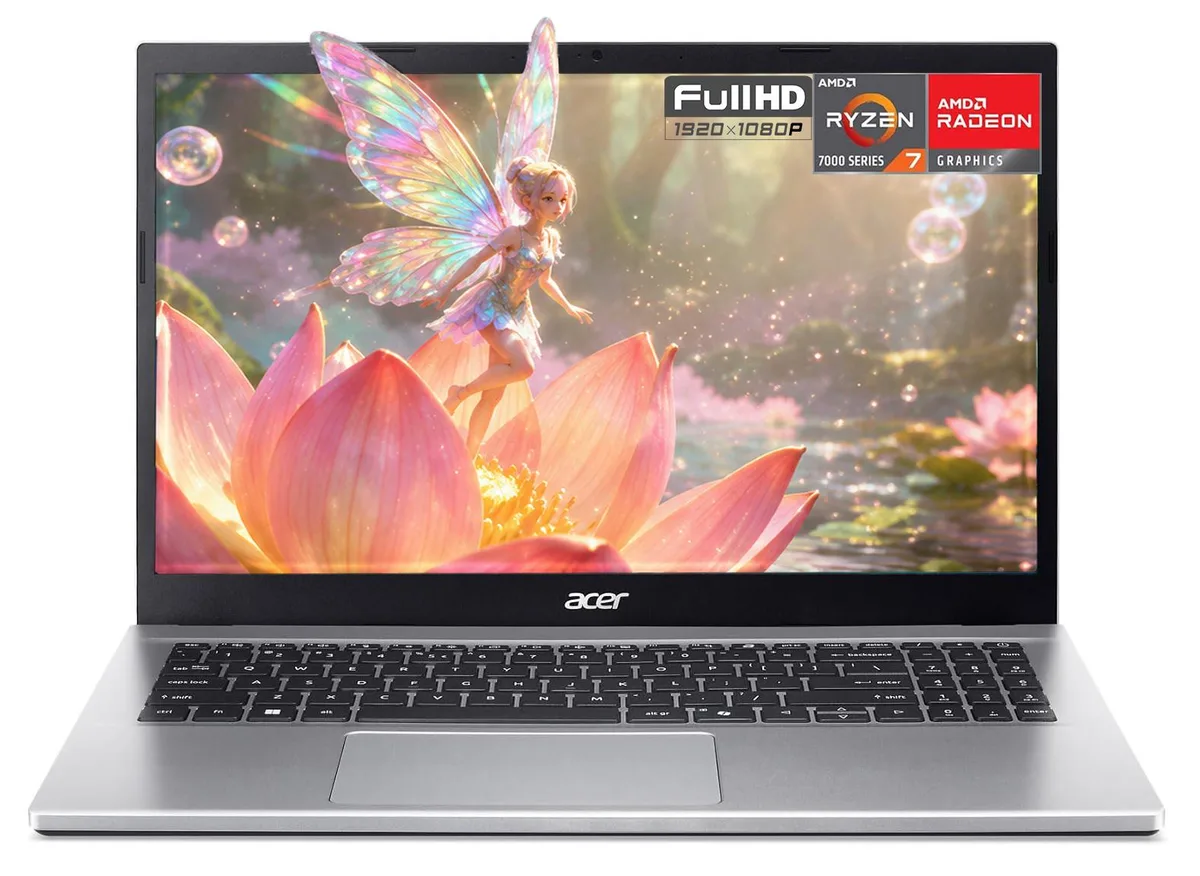 Acer America Acer Aspire Go 15 laptop AMD Ryzen 7 7730U 32GB 1TB Silver — product photo
