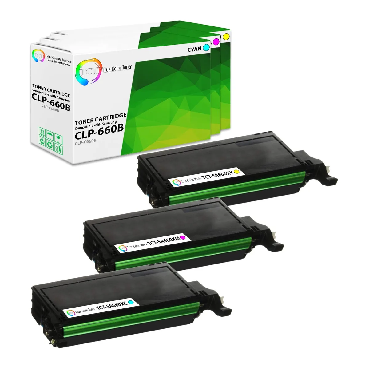 True Color Toner True Color Toner 660B 3-color toner cartridge 3-pack 5000 pages — product photo