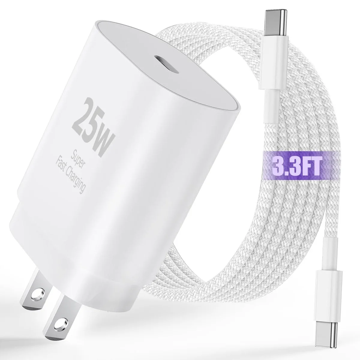  HGTCHGEBD 1035 25W USB-C PD charger with 3.3ft cable — product photo