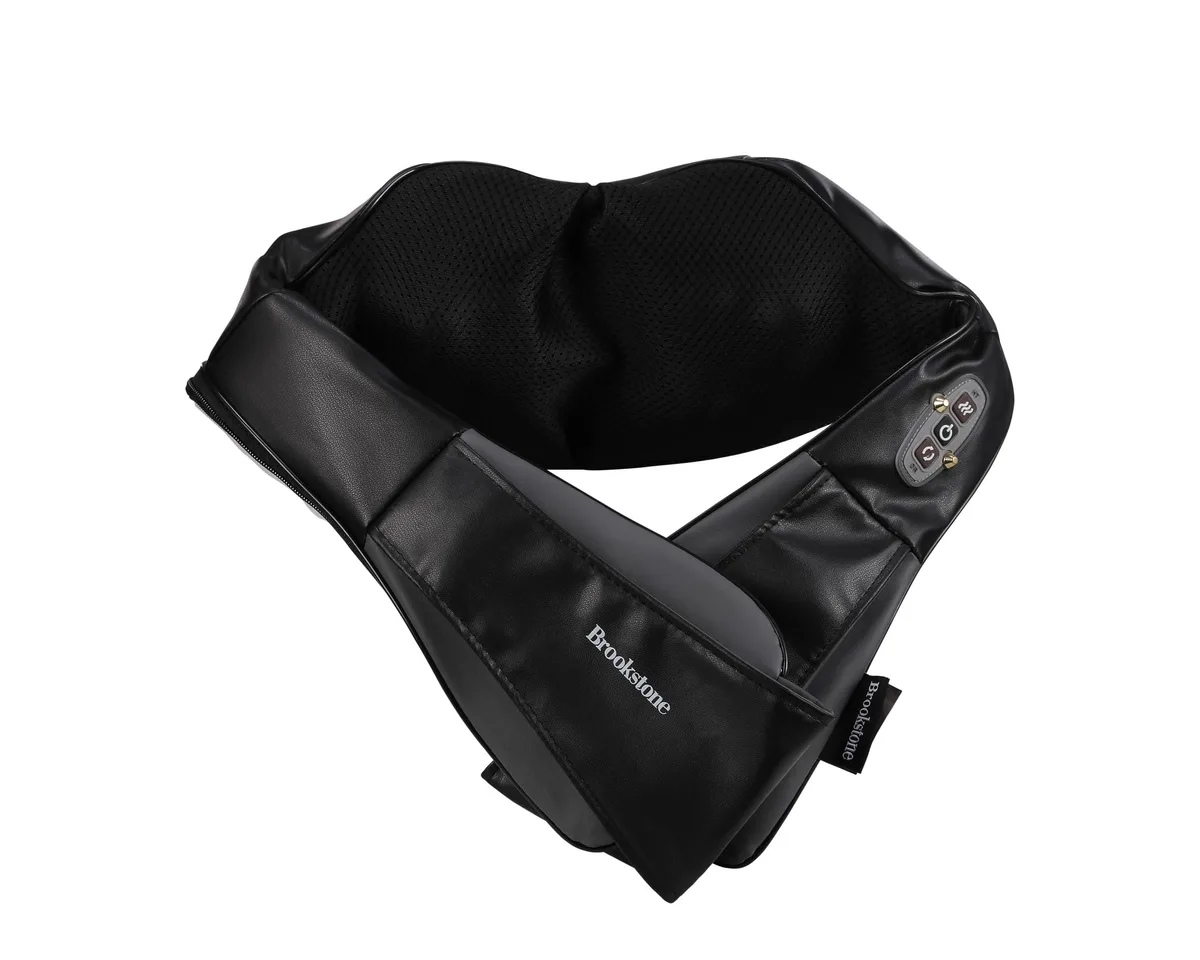 Black wrap-style Shiatsu massager with 16 nodes and heat function
