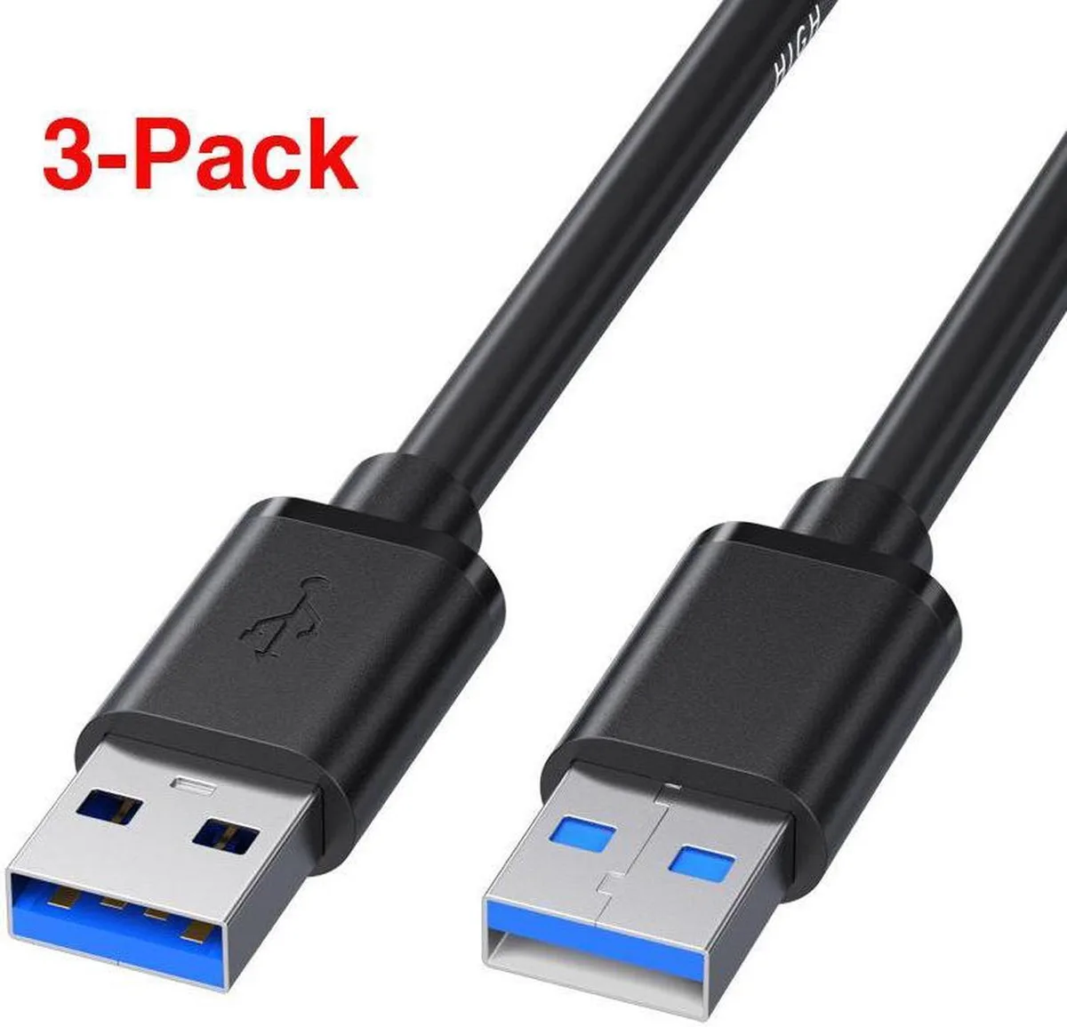 SMUGDESK SMUGDESK USB 3.0 A Male to A Male Extension Cable 6.6Ft 3-Pack — product photo