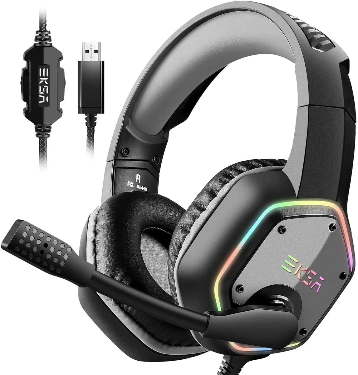 BFKK BFKK E1000 USB Gaming Headset Grey 7.1 50mm 2.2m — product photo