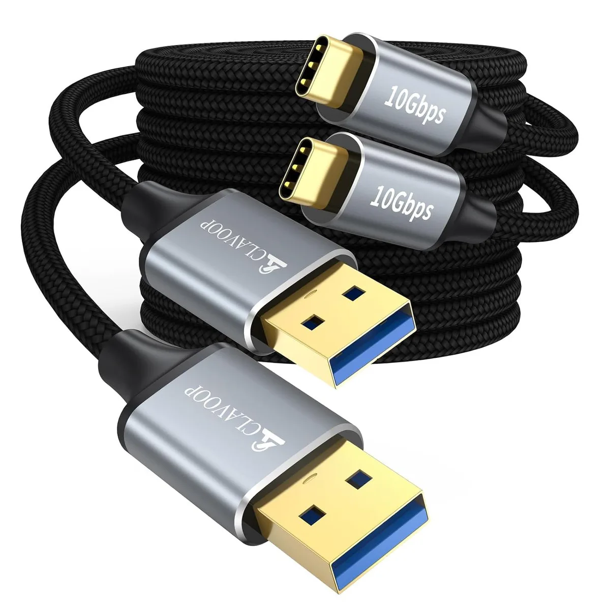 Kootion Kootion USB A to USB C Cable 6ft 2Pack 10Gbps 100W — product photo