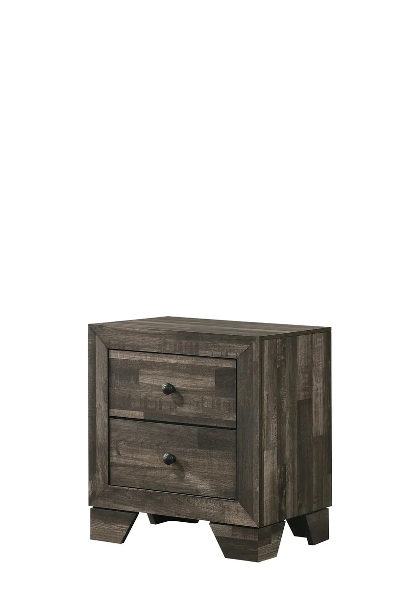 tuphen tuphen Rustic Two-Drawer Nightstand Brown Gray 21.1x16.3x24 — product photo