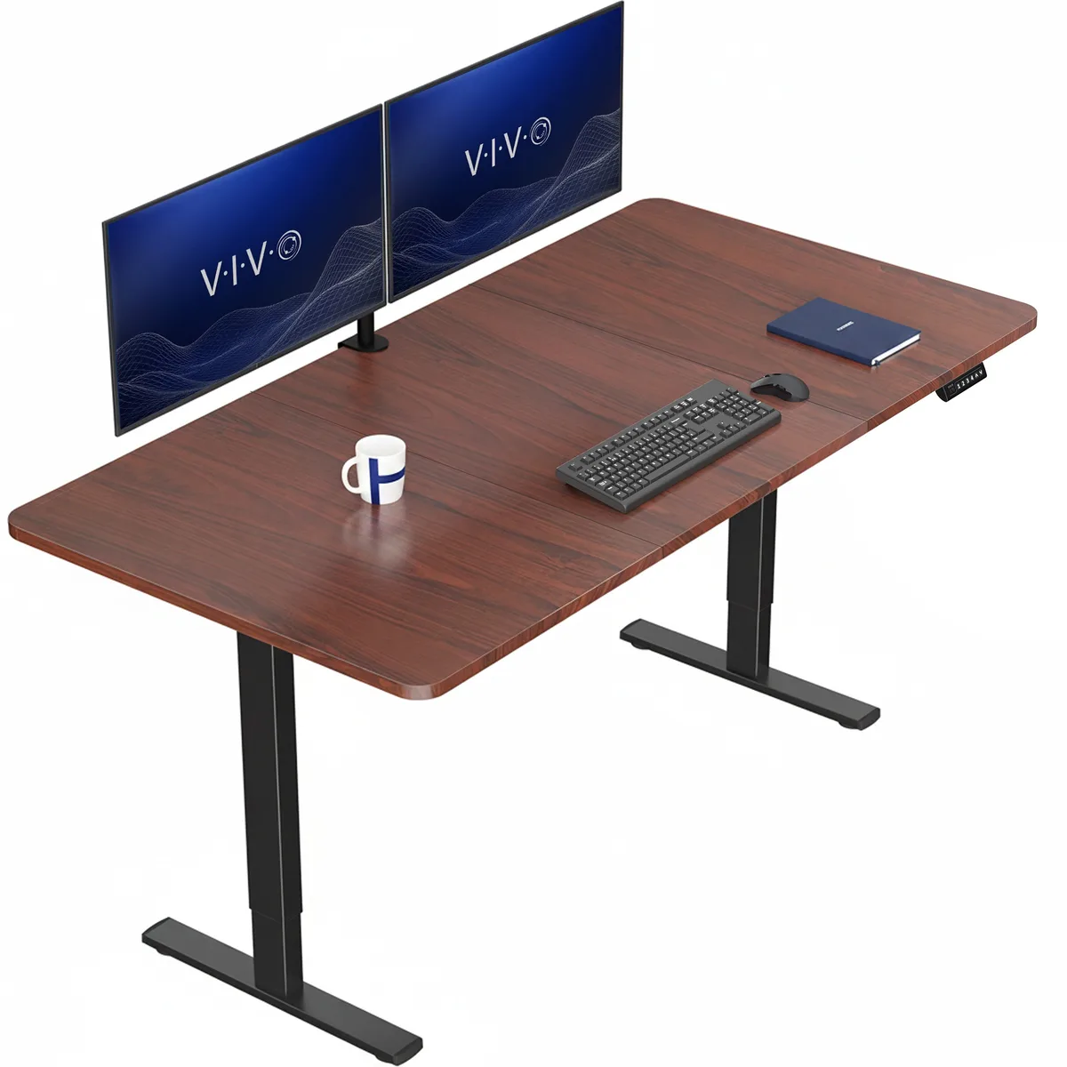 VIVO VIVO Electric Standing Desk 71 x 36 Dark Walnut/Black — product photo