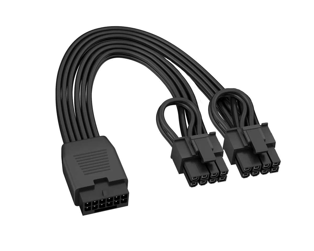  Lian-Li 12VHPWR 16 Pin Female to Dual 8 Pin Male PCIe 5.0 600W Extension Cable — product photo