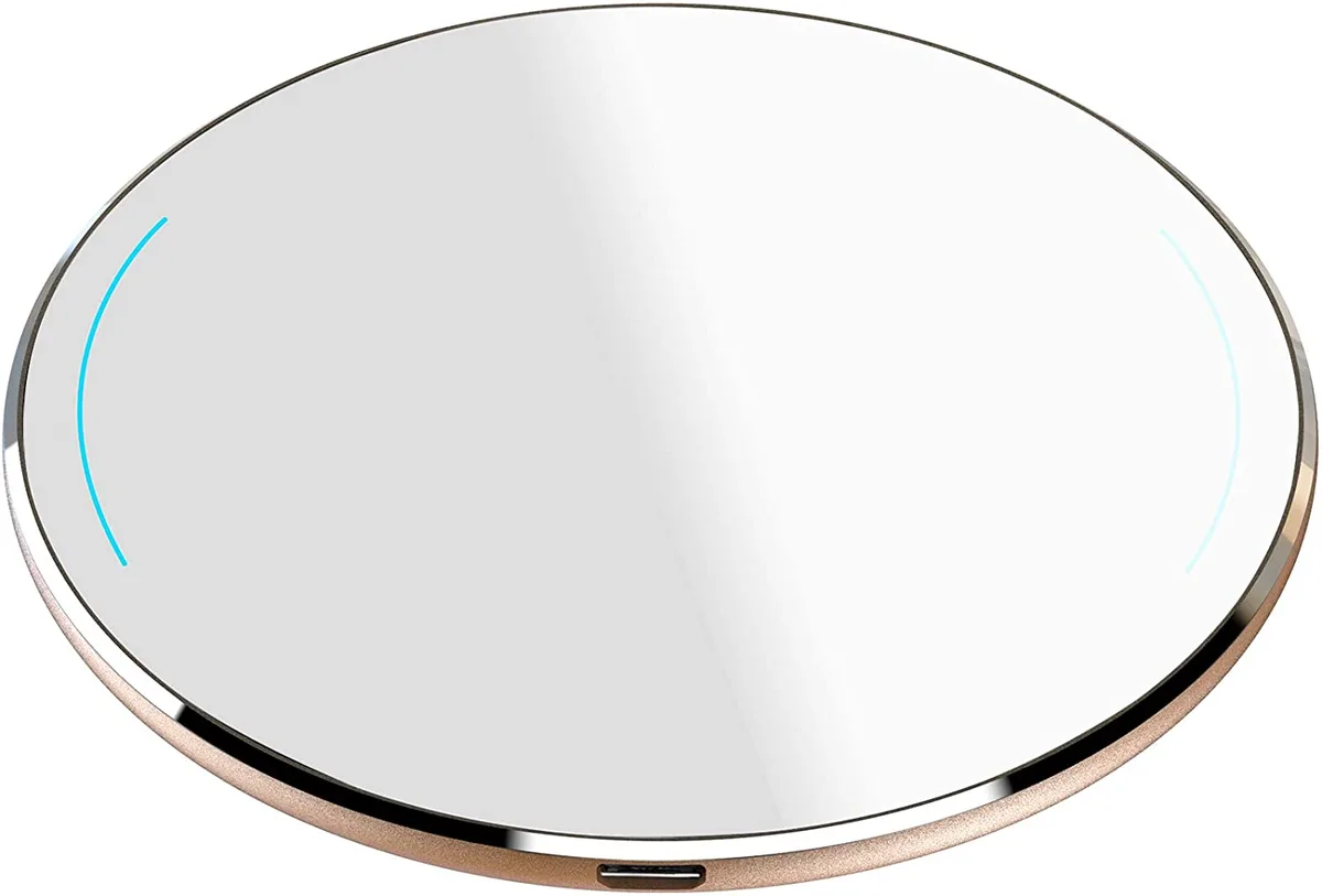 YOUHUA YOUHUA Wireless Charger Ultra Thin Aviation Aluminum CNC Unibody Gold — product photo