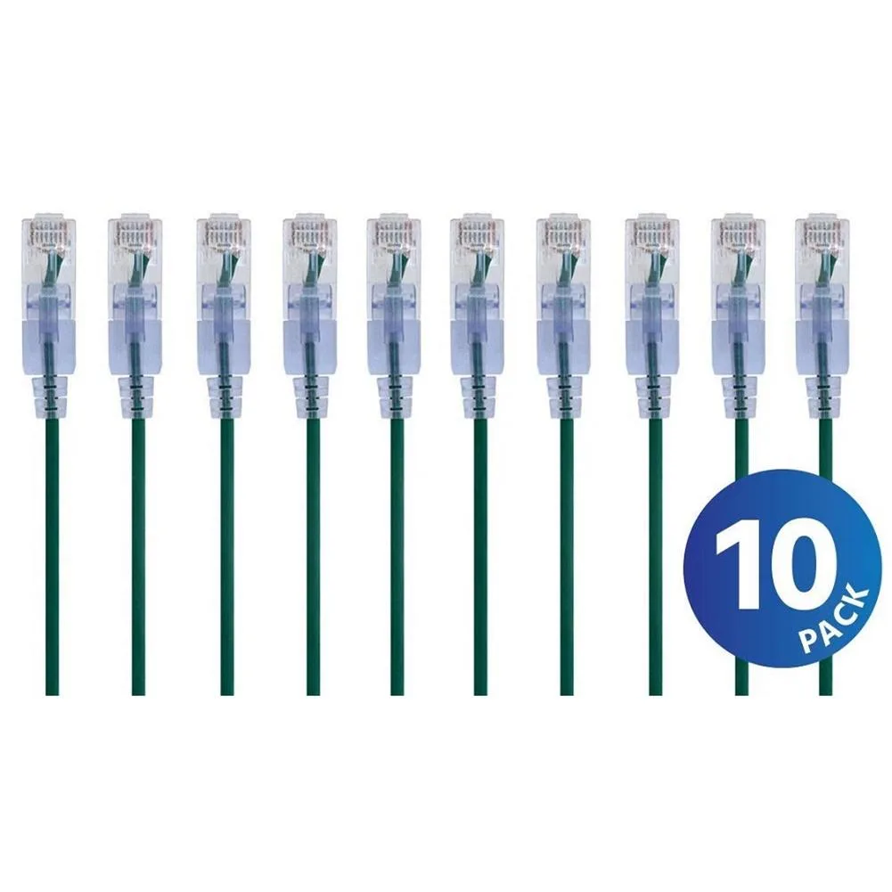 Monoprice Inc. Monoprice Inc. 16330 network ethernet cable 10 ft green 30AWG 550MHz 10-pack — product photo
