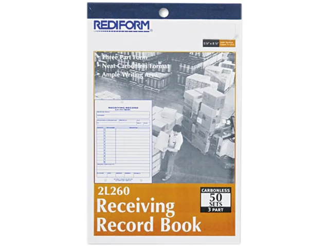 Rediform Rediform 2L260 Receiving Record Book, 50 sets, 12 lines — product photo