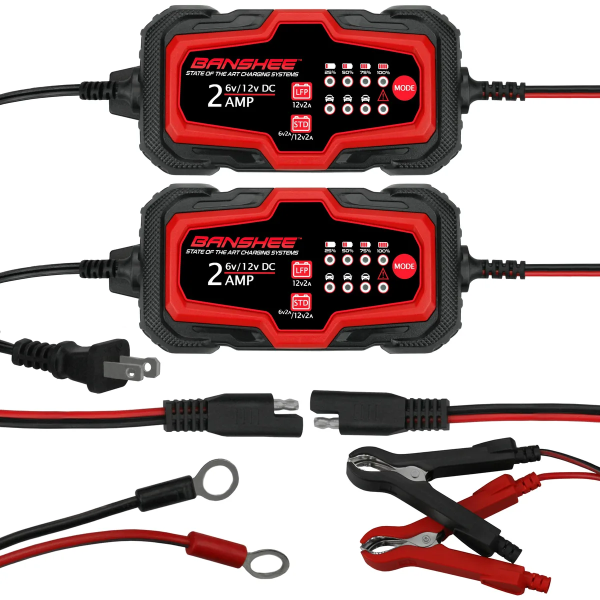 BatteryJack inc. BatteryJack inc. 2x 6V 12V 2AMP Automatic Battery Charger Maintainer Trickle Float For Motorcycle Car — product photo