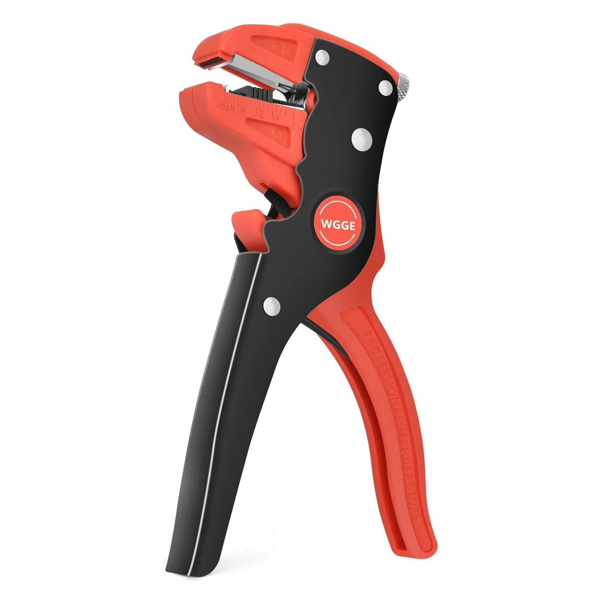 Red Klein Tools automatic wire stripper cutter with eagle nose jaws and tension knob