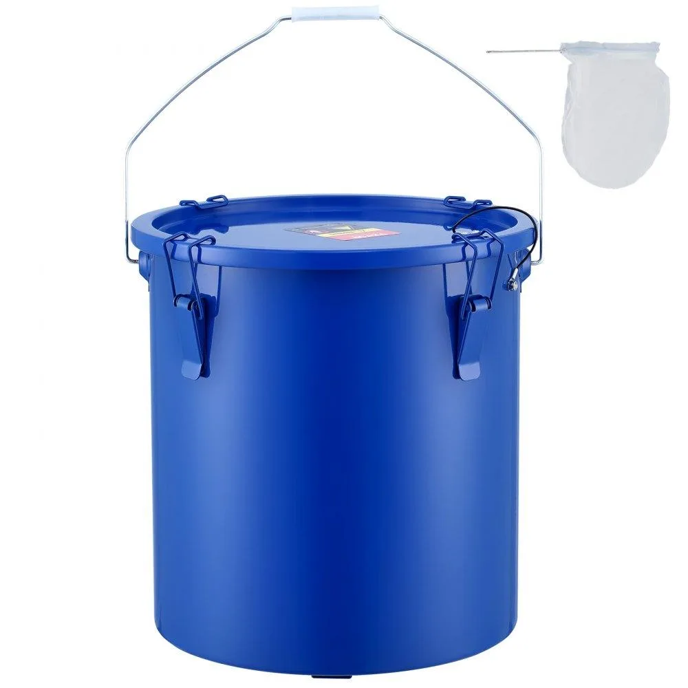 VEVOR VEVOR 6 Gal Fryer Grease Bucket Blue Carbon Steel — product photo