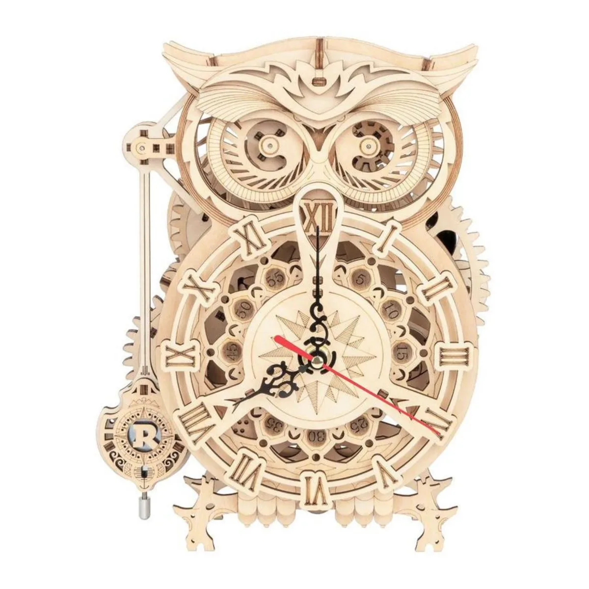 Hands Craft Hands Craft DIY 3D Moving Gears Puzzle Owl Clock 161 pcs — product photo
