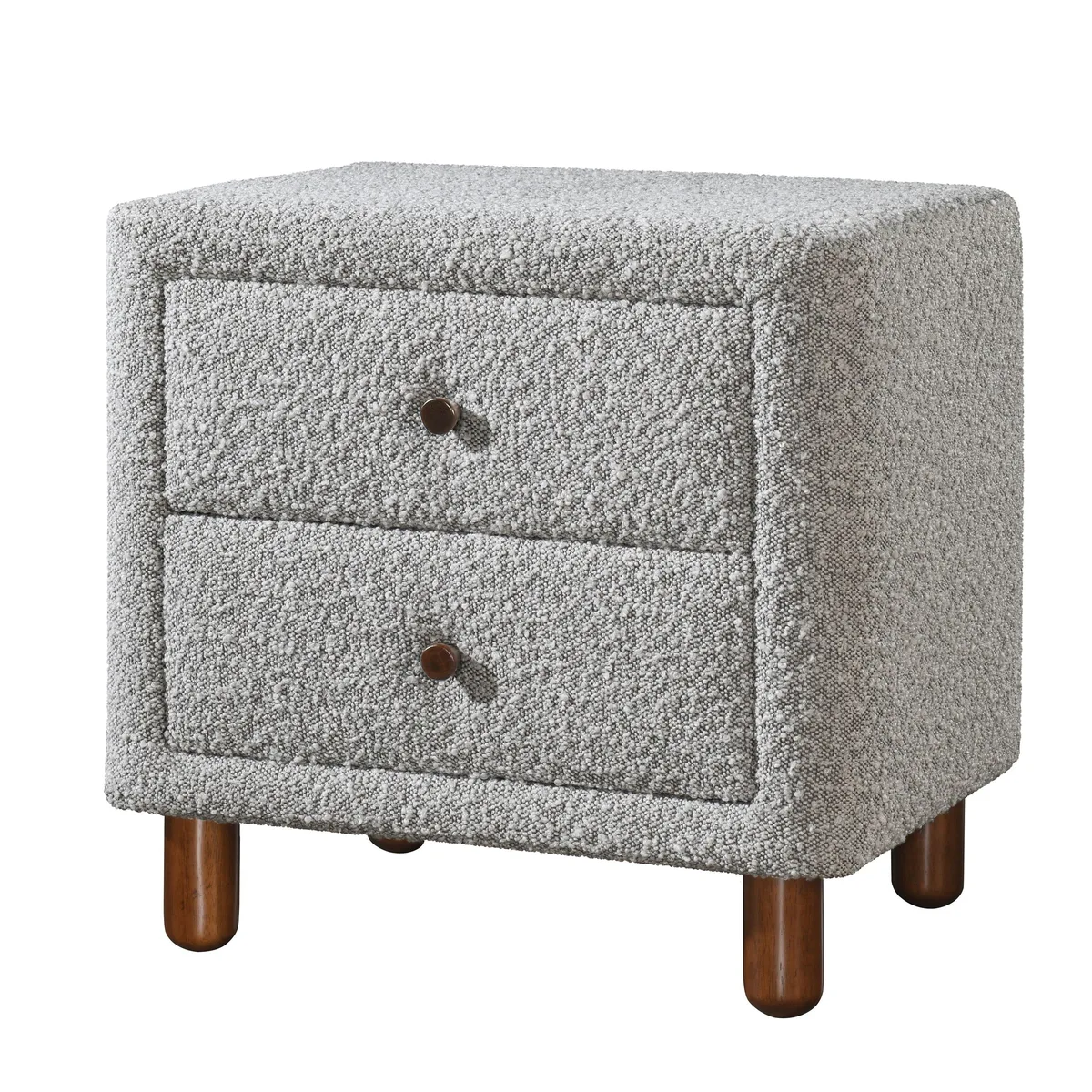 tuphen tuphen Grey Boucle 2-Drawer Nightstand — product photo