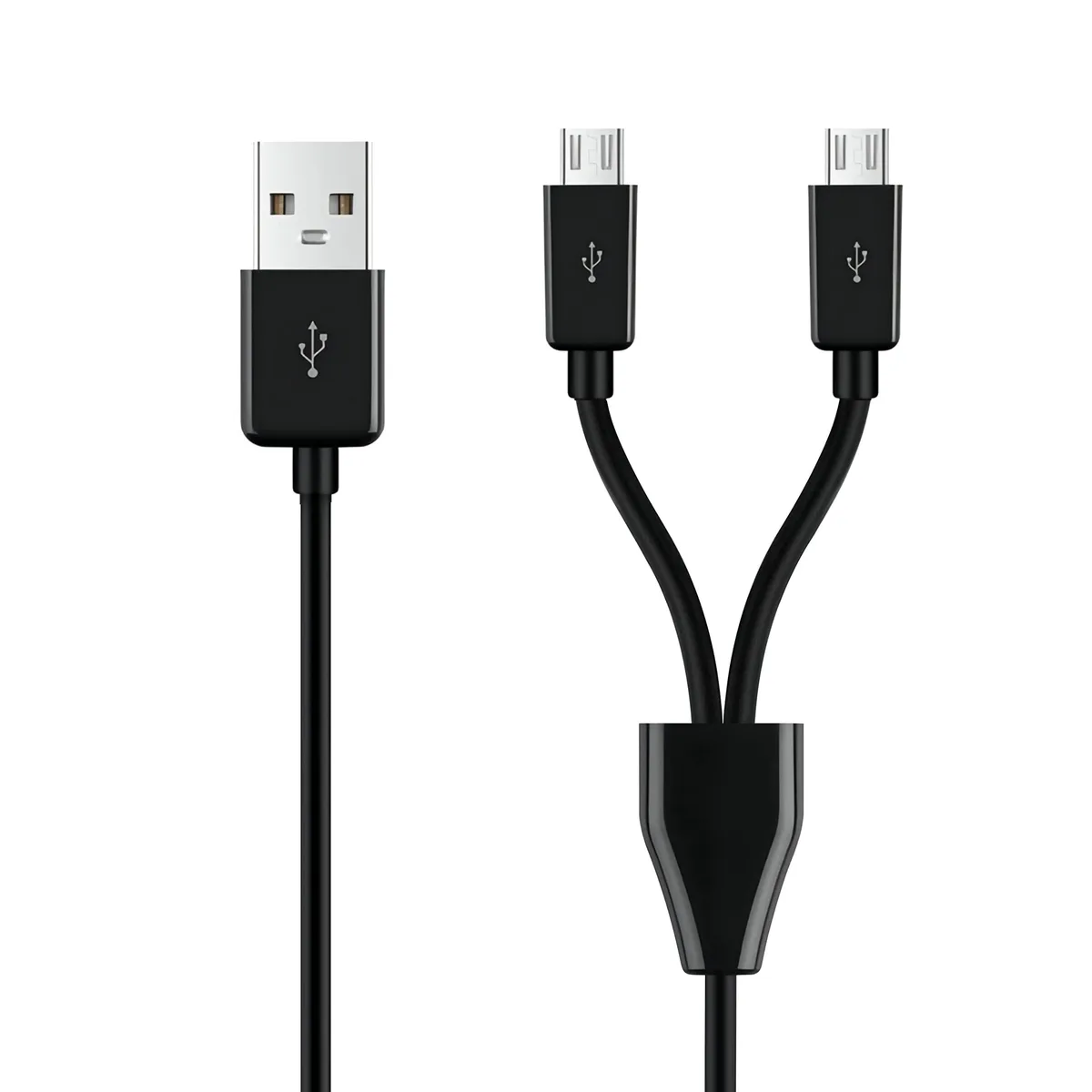 BUCIER BUCIER 2-in-1 USB A to Dual Micro USB Cable 0.2m Black — product photo