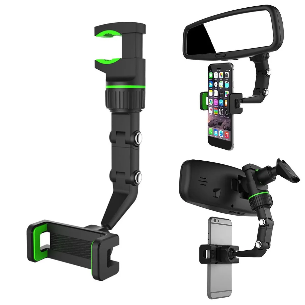 Ivieicip 360 Rearview Mirror Phone Mount Green 5.8x2.2x1.0 in — product photo