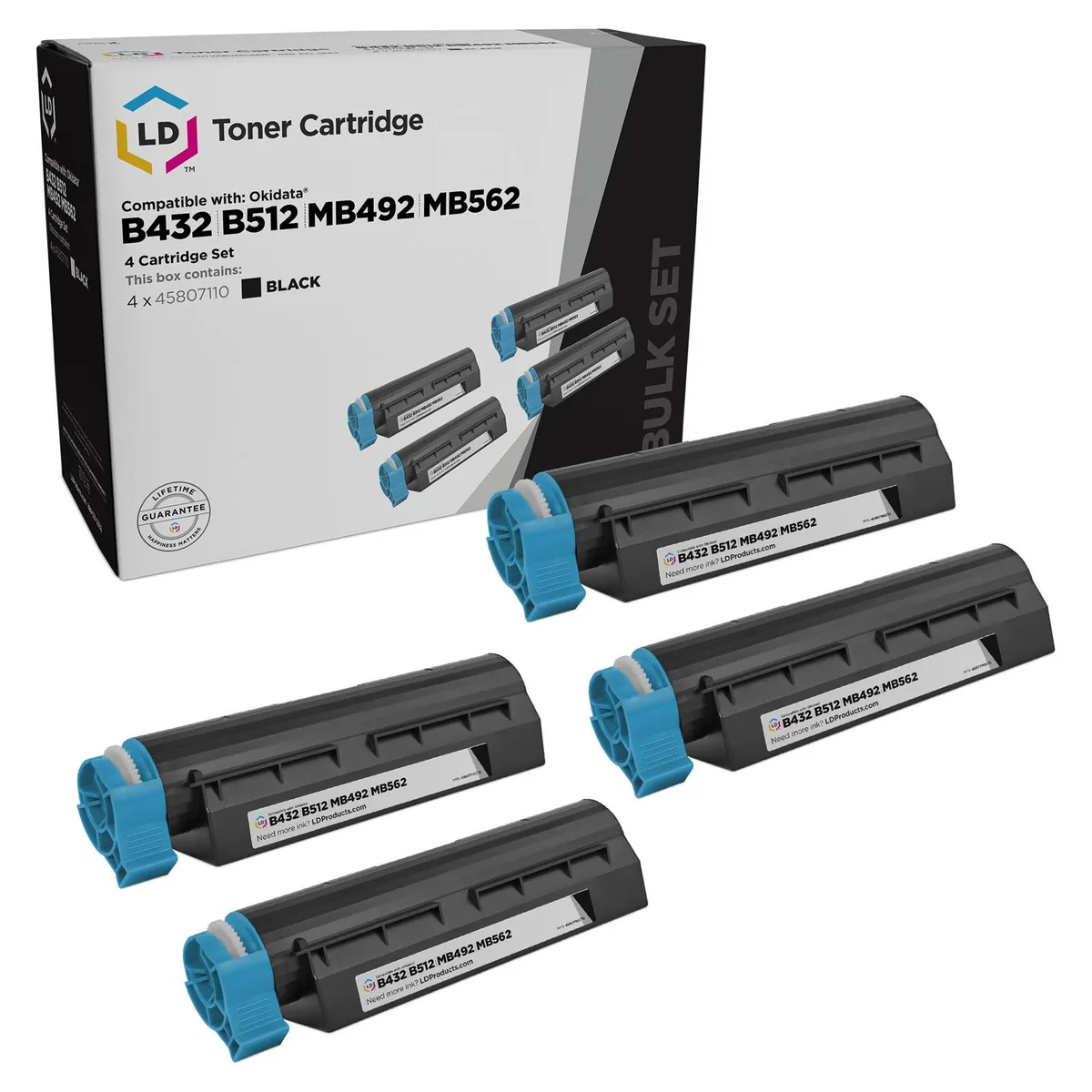 LD Products LD Products 45807110 Black Toner Cartridge 4-Pack 12000 Pages — product photo
