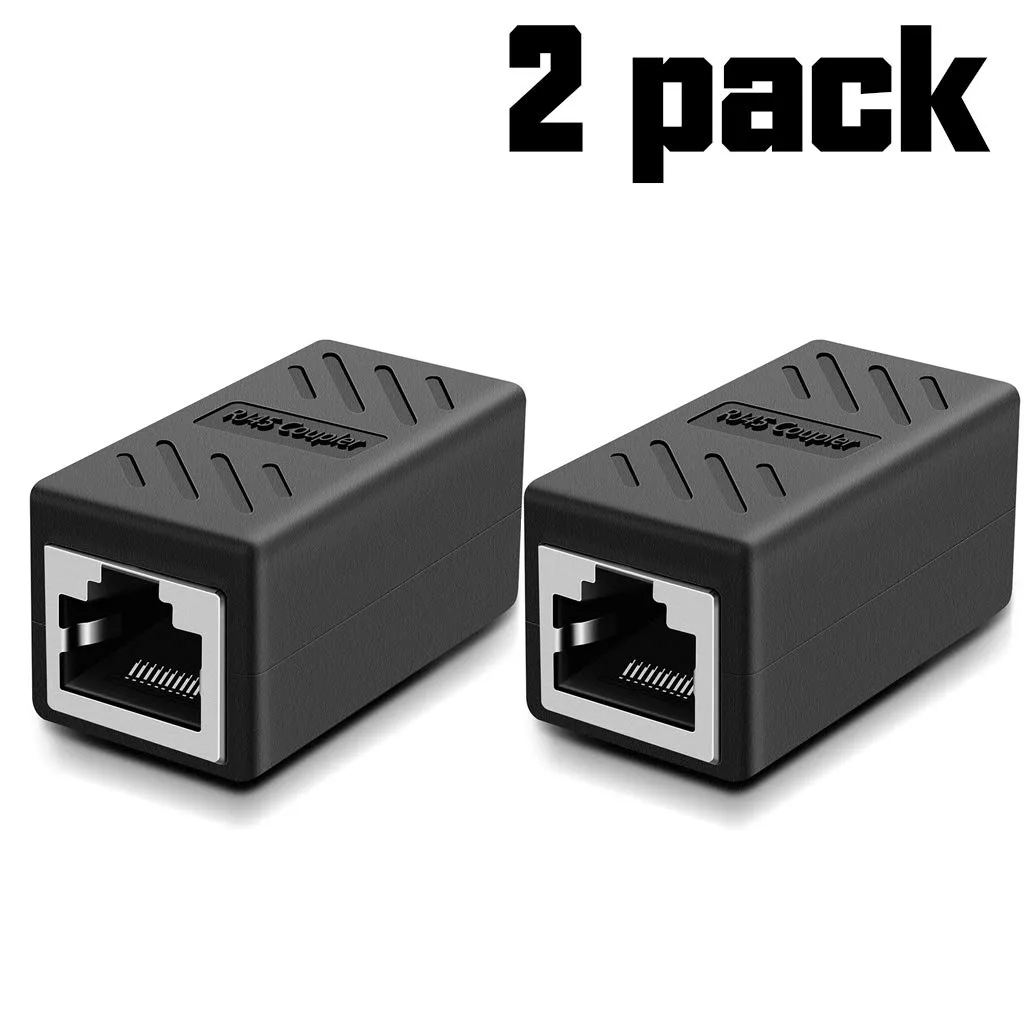 Jansicotek Jansicotek RJ45 Inline Coupler Cat7 Cat6 Cat5e Female to Female Black 2 Pack — product photo