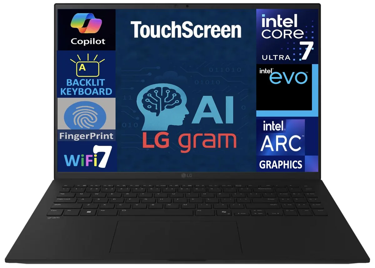 LG Electronics LG Gram 17Z90TL-H.AUB6U3 17.0" Touchscreen Ultra 7-258V 32GB LPDDR5X 2TB laptop — product photo