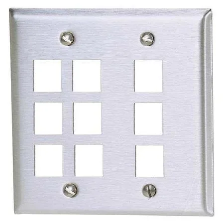 Hubbell Incorporated Hubbell Incorporated SSF209 9-Port Wall Plate Gray — product photo