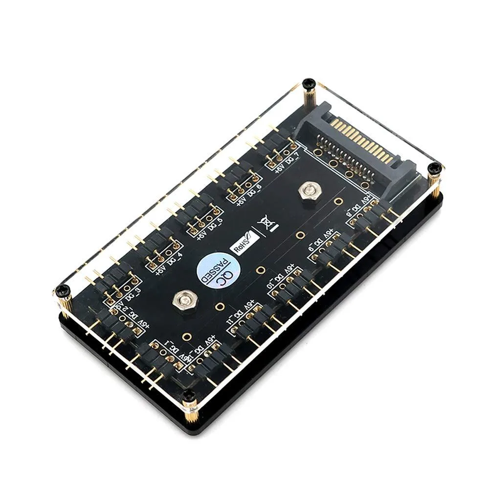 Fervit Fervit 12 Way 5V RGB LED Splitter Hub with PMMA Case and Magnetic Standoff — product photo