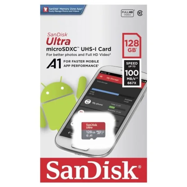 SanDisk SanDisk Ultra A1 128GB microSDXC UHS-I 80MB/s no adapter — product photo