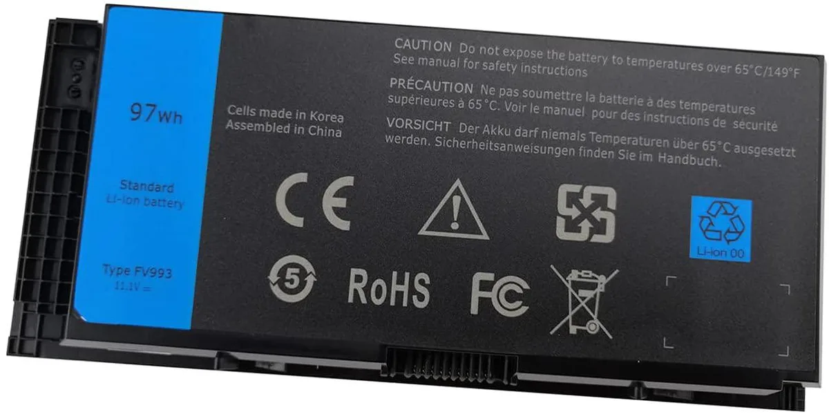 myVolts myVolts 97Wh 9-cell laptop battery for Dell Precision M4600 M4700 M4800 M6600 M6700 M6800 — product photo