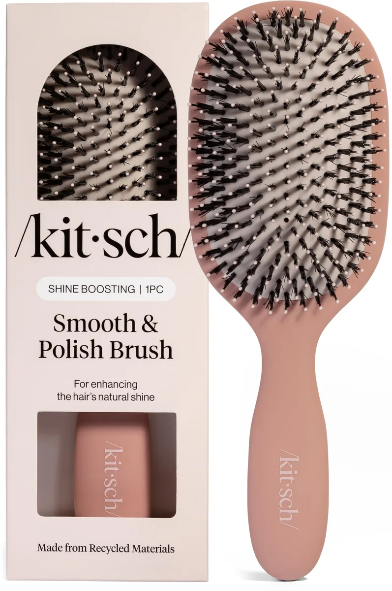 Terracotta paddle hair brush with mixed bristles