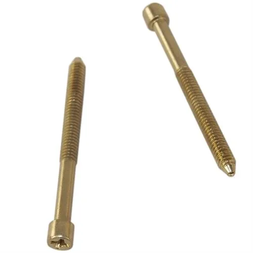 Em-D-Kay Padlocks Em-D-Kay Padlocks MDKMORTSS Polished Brass Mortise Cylinder Set Screws Pack of 2 — product photo