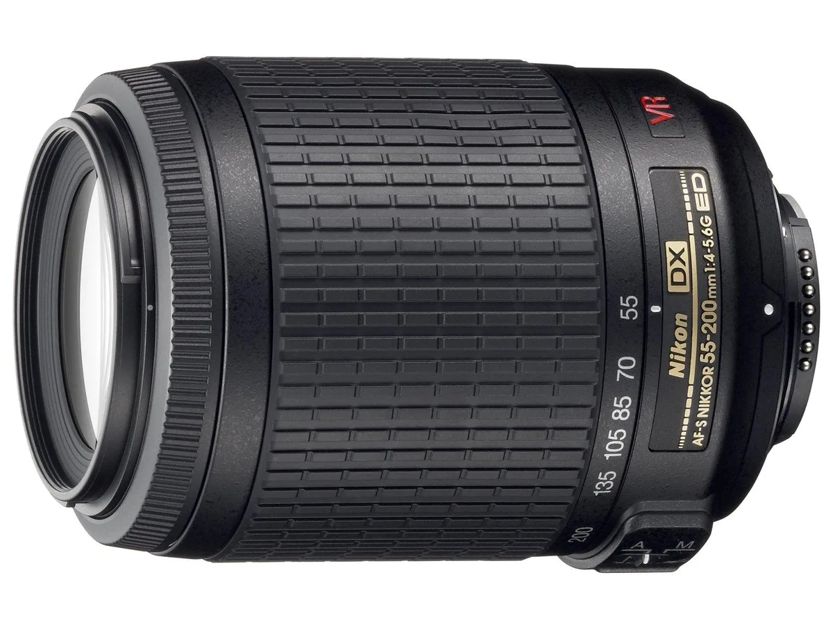 Nikon International Nikon AF-S DX VR Zoom-NIKKOR 55-200mm f/4-5.6G IF-ED camcorder lens — product photo