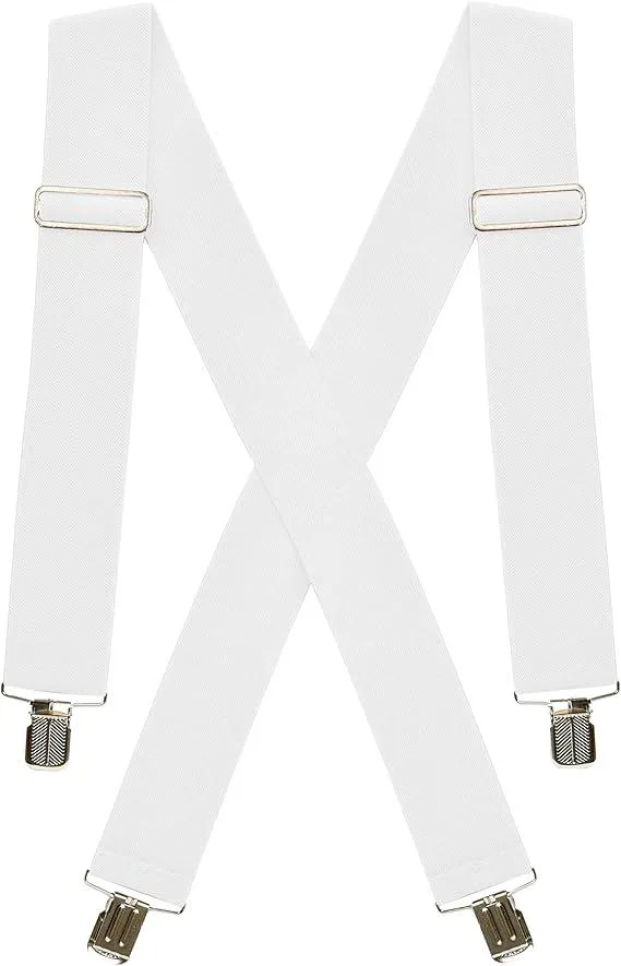 Hold'Em Hold'Em X-Back Suspenders White 30-46 inch — product photo
