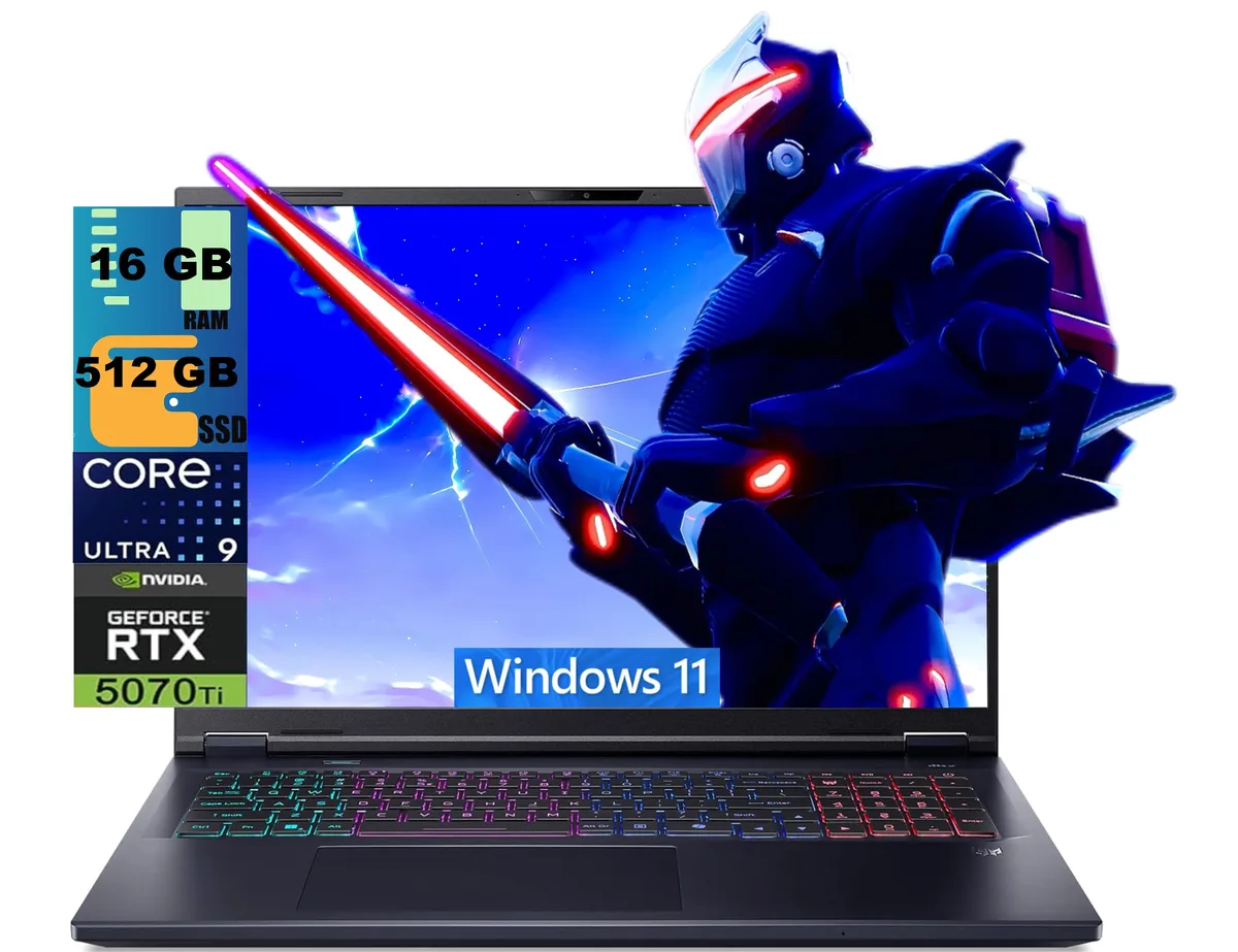 Acer America Acer Predator Helios Neo 18 AI gaming laptop, Core Ultra 9 275HX, RTX 5070 Ti 8GB, 16GB DDR5 — product photo