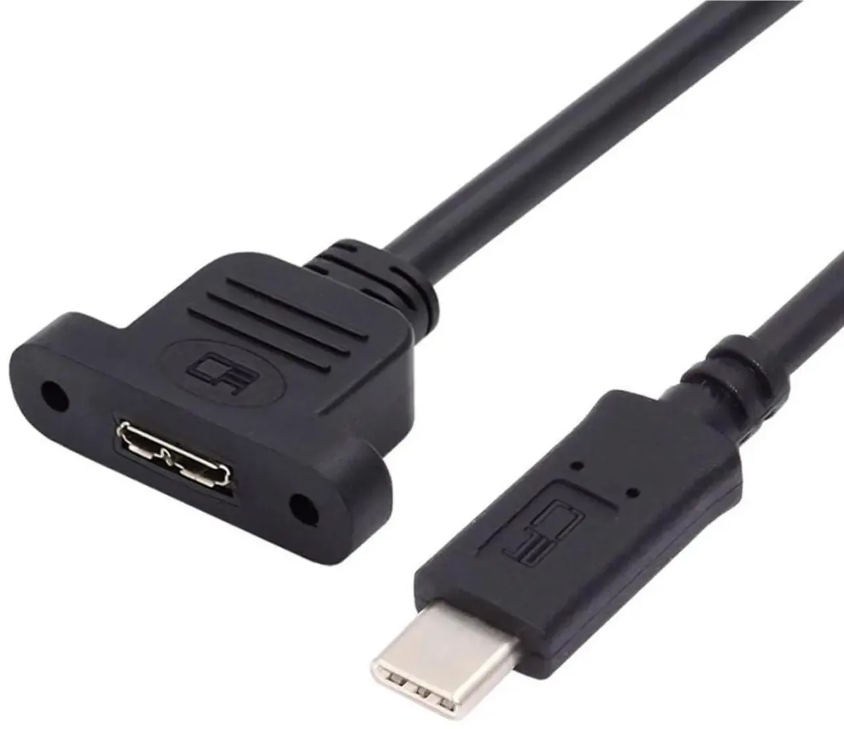 SMUGDESK SMUGDESK USB 3.0 Type-C Male to Micro-B Female Screw-Mount Extension Cable — product photo