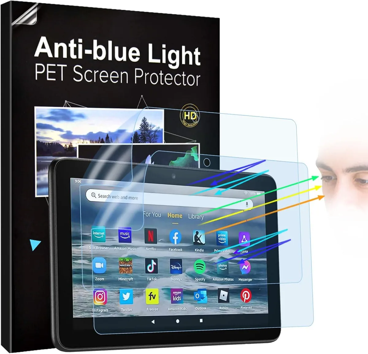 Leelbox Leelbox 2 Pack Blue Light Screen Protector Light Blue accessory — product photo