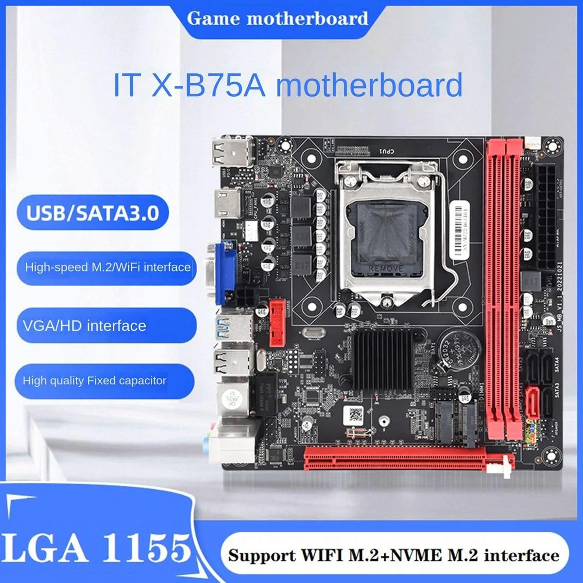 YINGHUA YINGHUA B75A server motherboard LGA1155 DDR3 i3-2120 — product photo