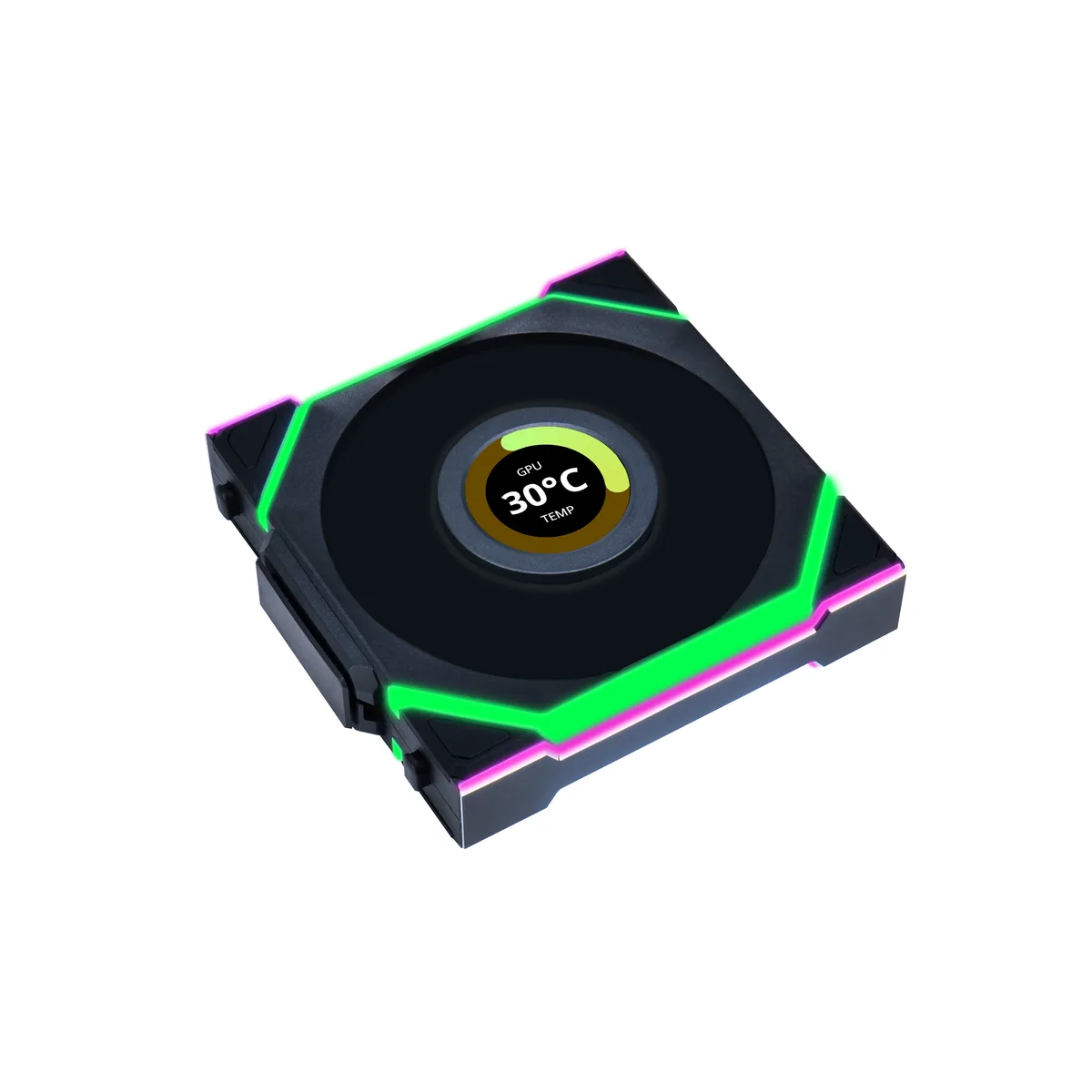 Lian Li Lian Li UNI Fan SL LCD Wireless 120mm Reverse Blade 1.6" LCD 2.4 GHz Black 12RSLLCD1W1B — product photo