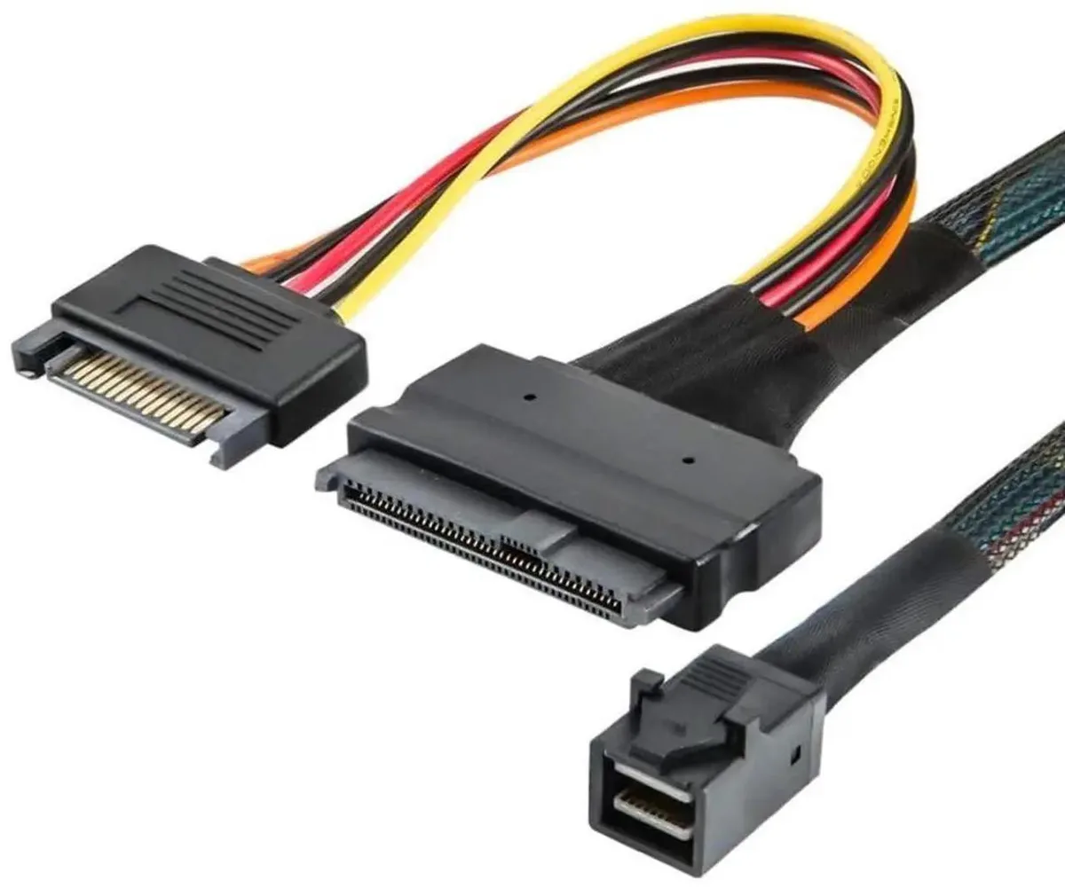 Vszerda Vszerda Mini SAS HD SFF-8643 to SAS SFF-8639 Cable 12G SATA 15P Y-Type 19.68 Inches — product photo