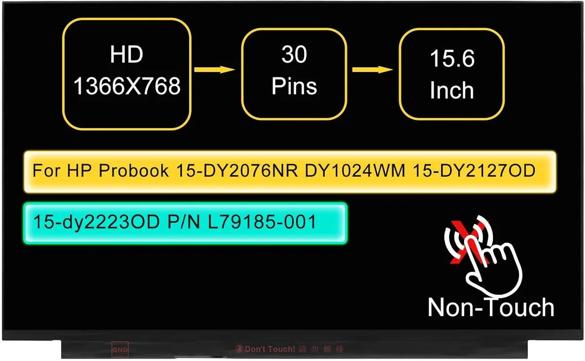 NUOLAISUN NUOLAISUN 15.6" laptop screen 1366×768 30-pin 60Hz non-touch — product photo