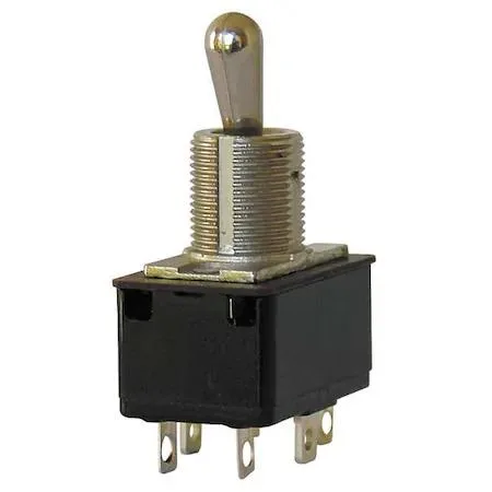 Silver toggle switch with threaded stem and screw terminals