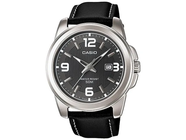 CASIO CASIO MTP-1314L-8AV 48mm Silver Dial Leather Watch — product photo