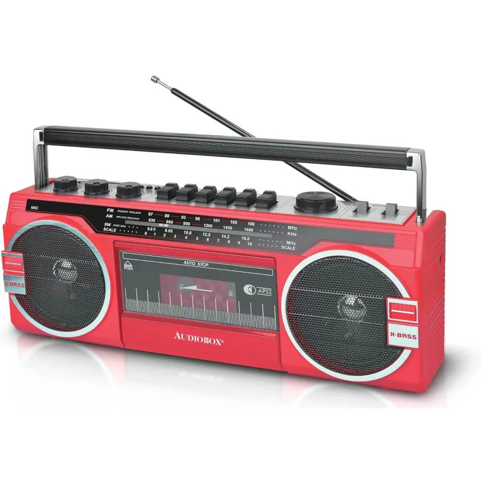 Audiobox Audiobox Retrobox Cassette Player Bluetooth Radio Red — product photo