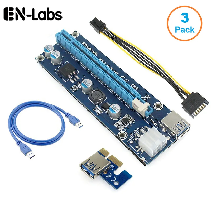 EN-Labs EN-Labs 006C PCIe 1x to 16x Riser Card 3-Pack — product photo