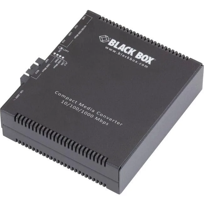 Black Box Corporation Black Box Compact Media Converter 10/100/1000 Copper to 100/1000 MM 850nm .5km SC — product photo