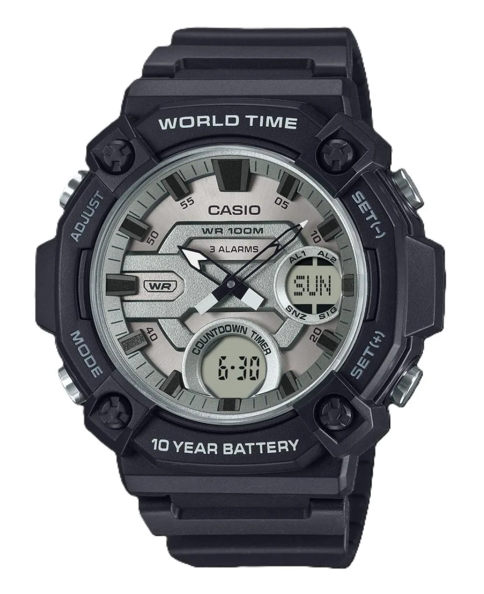 CASIO CASIO AEQ-120W-7AV Silver Dial Analog Digital Watch 100M — product photo