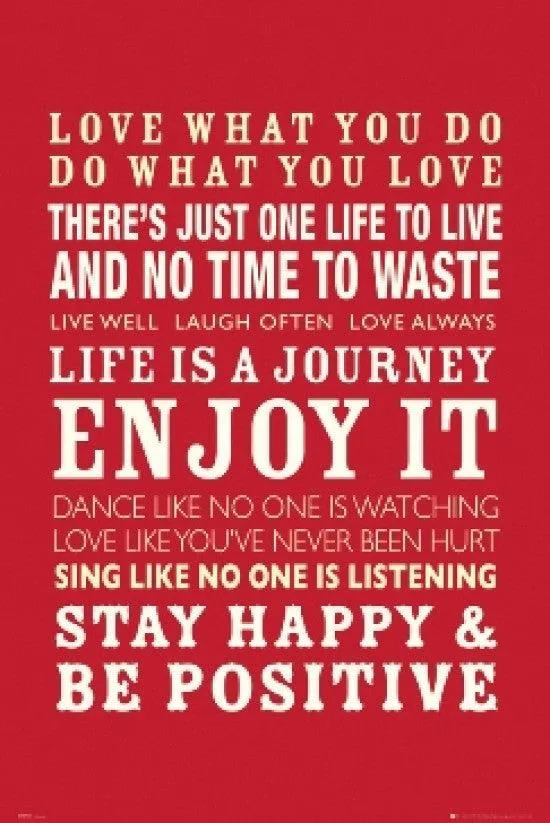 Poster print with quote text on white paper, 22 by 34 inches