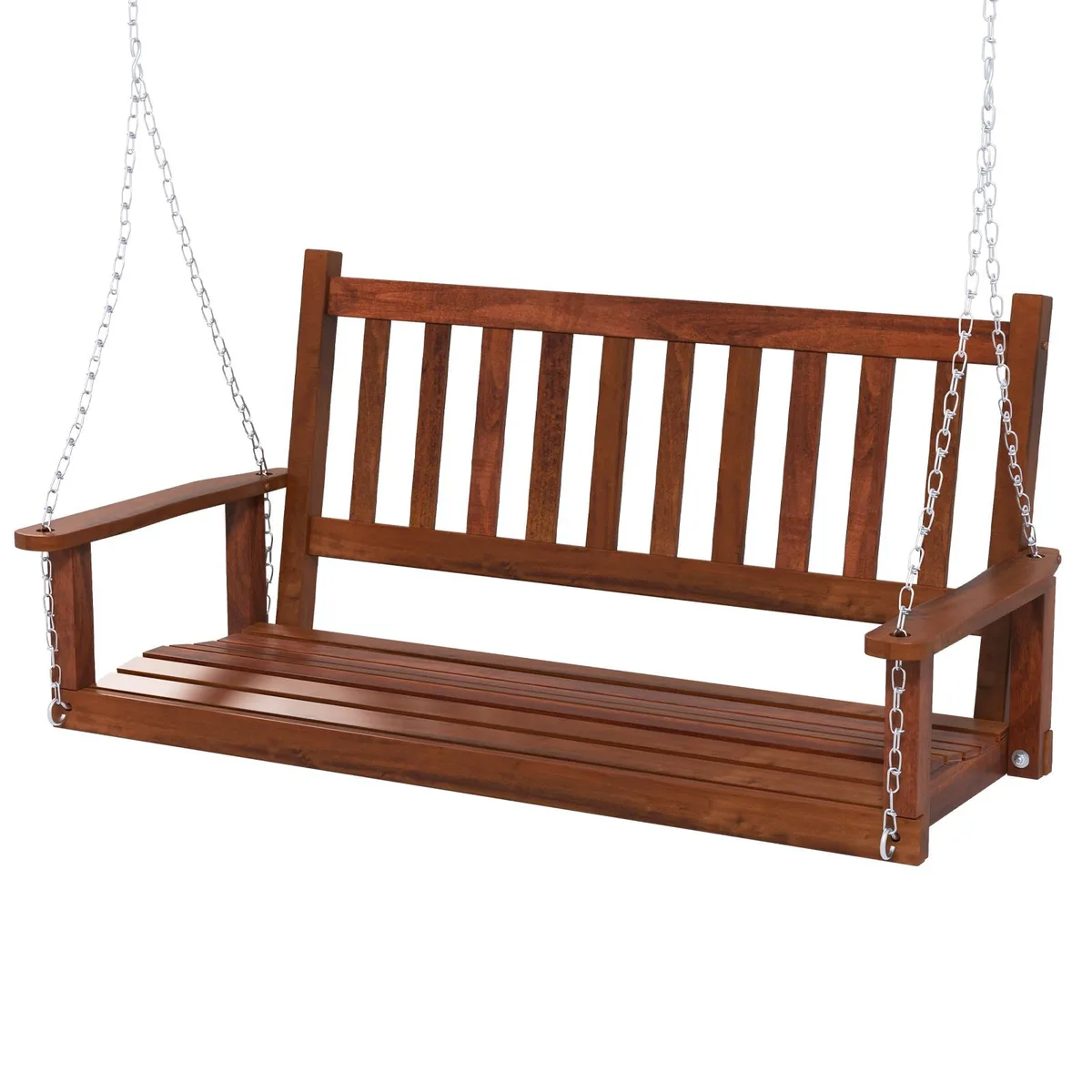 SlickBlue SlickBlue 2-Person Wooden Porch Swing 500 lbs Brown — product photo